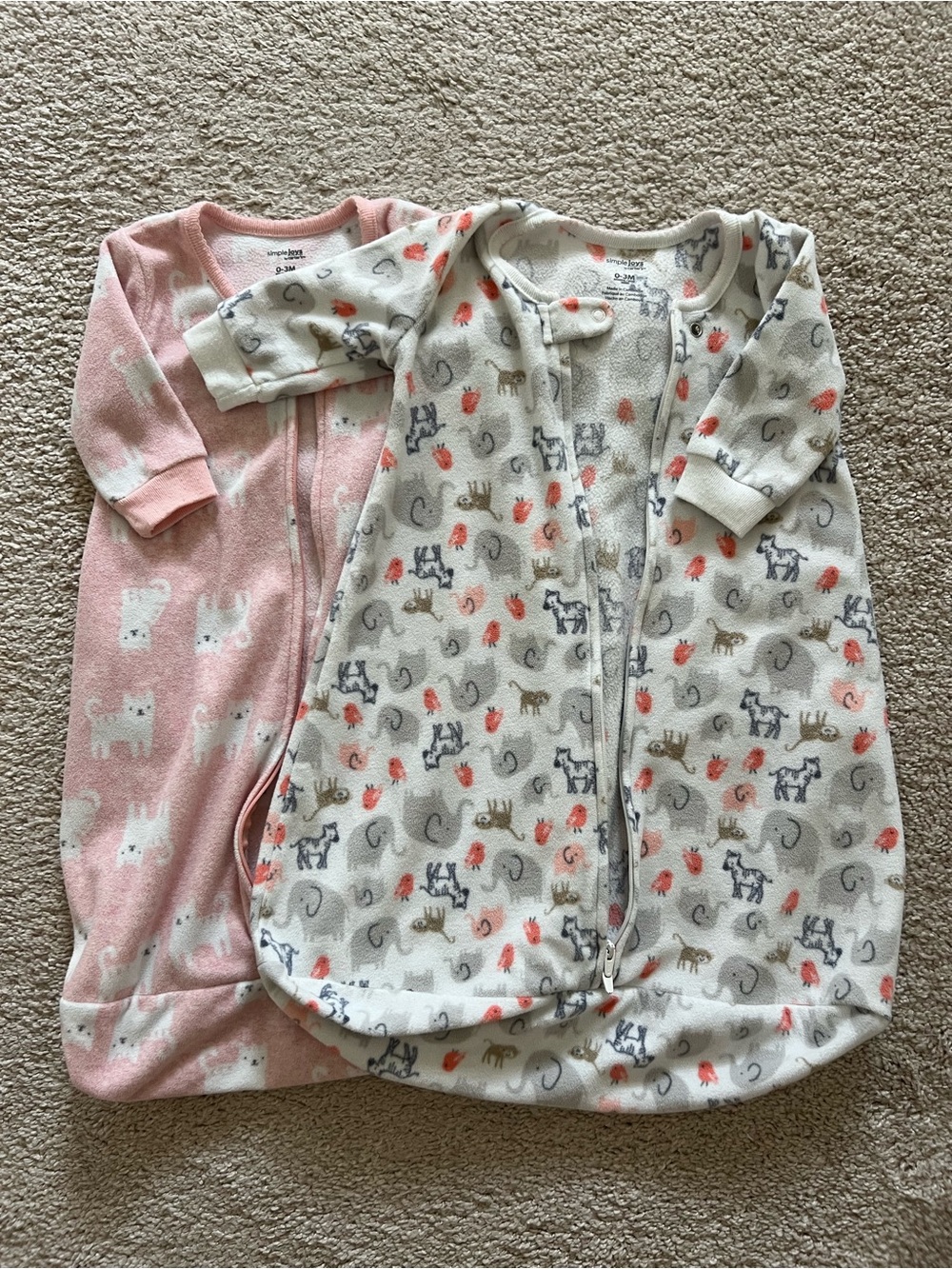 Carter's 0-3mo Fleece Sleep Sacks